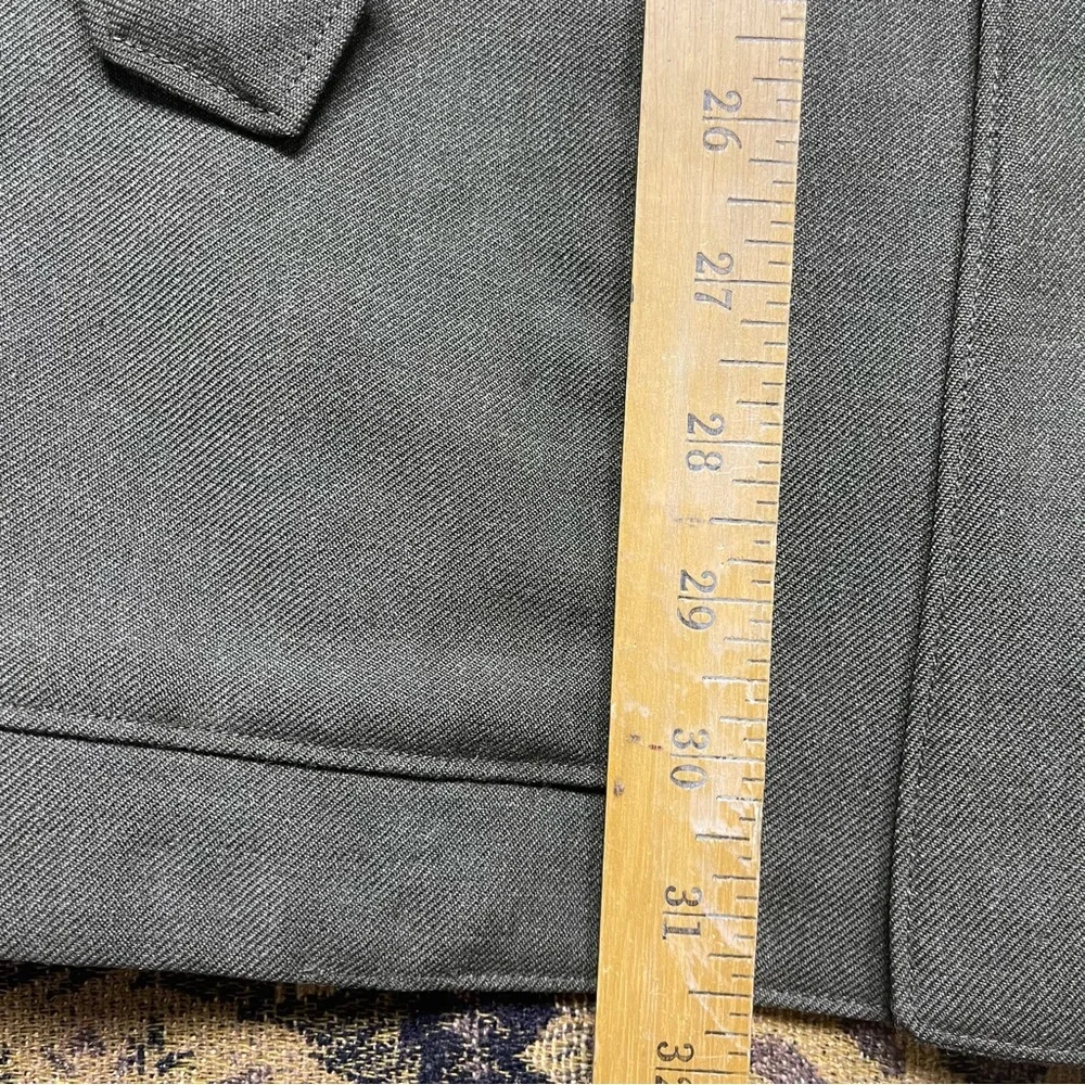 Vtg Military MAN'S WOOL SERGE GREEN Jacket WITH BELT Size 34 - Picture 6 of 10